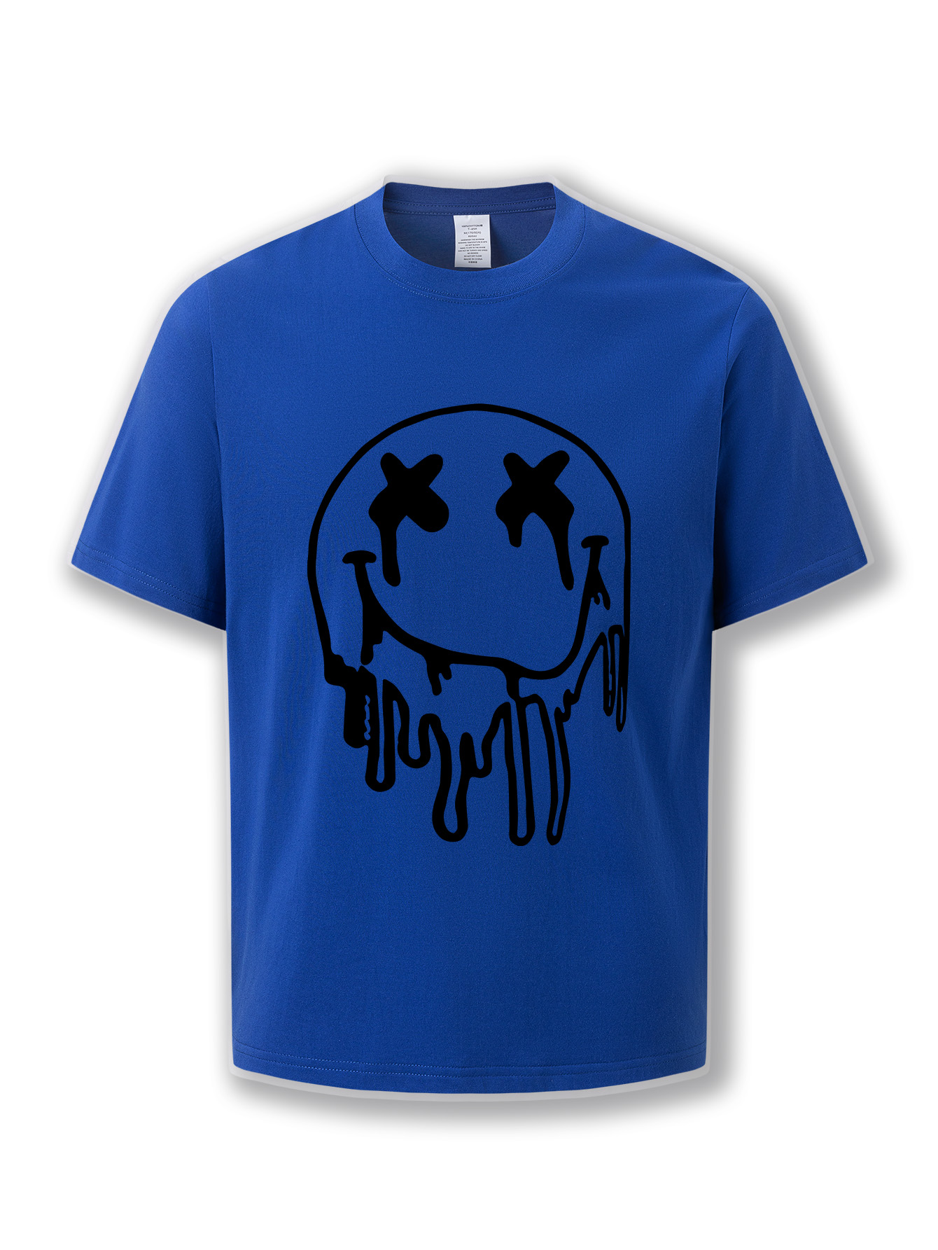 T-Shirts Summer casual short-sleeved cotton T-shirts for men and women, with round-neck tops featuring letter and smiley face patterns