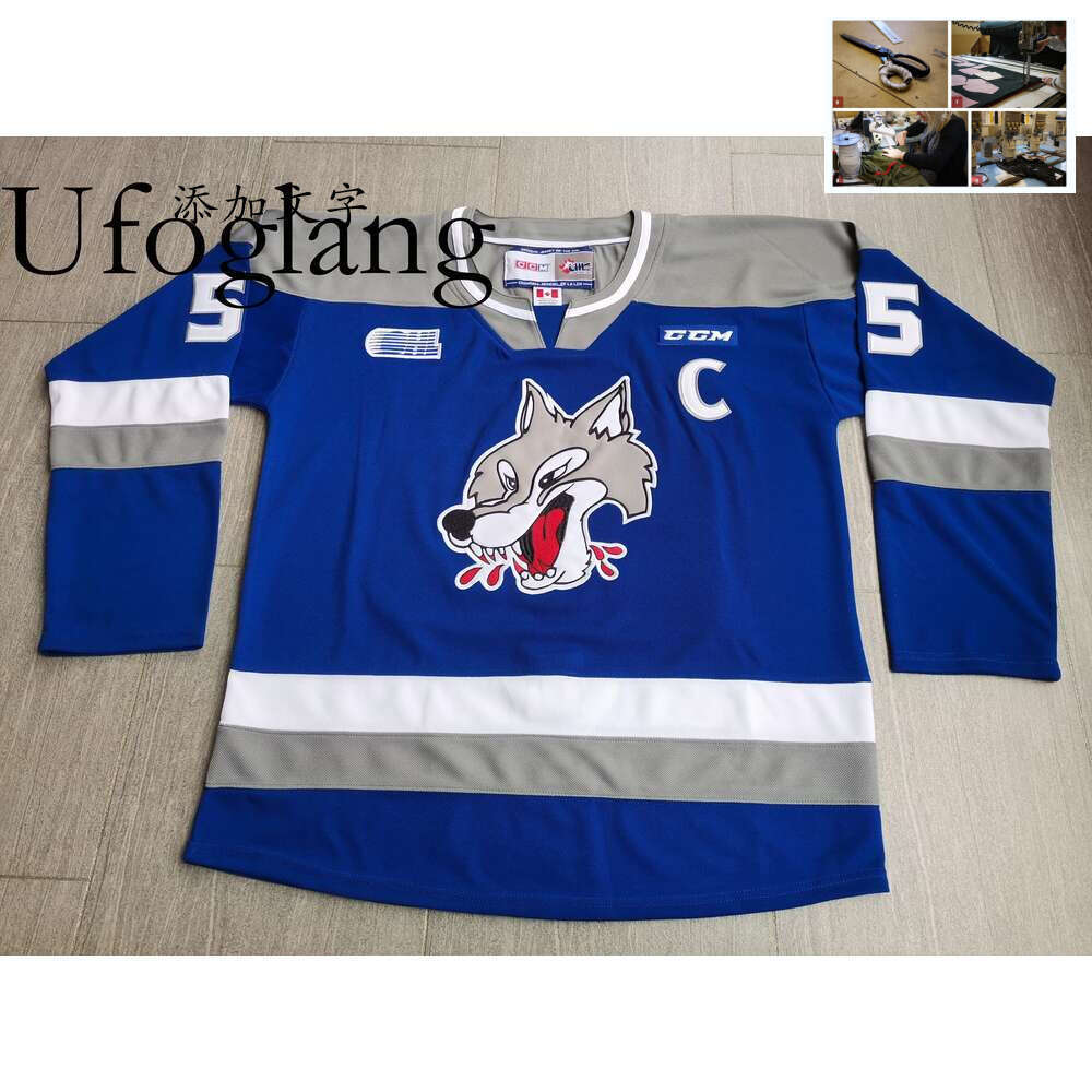 UF Hockey jerseys Physical photos Sudbury Wolves Quinton Byfield Men Youth Women High School Size S-6XL or any name and number jersey
