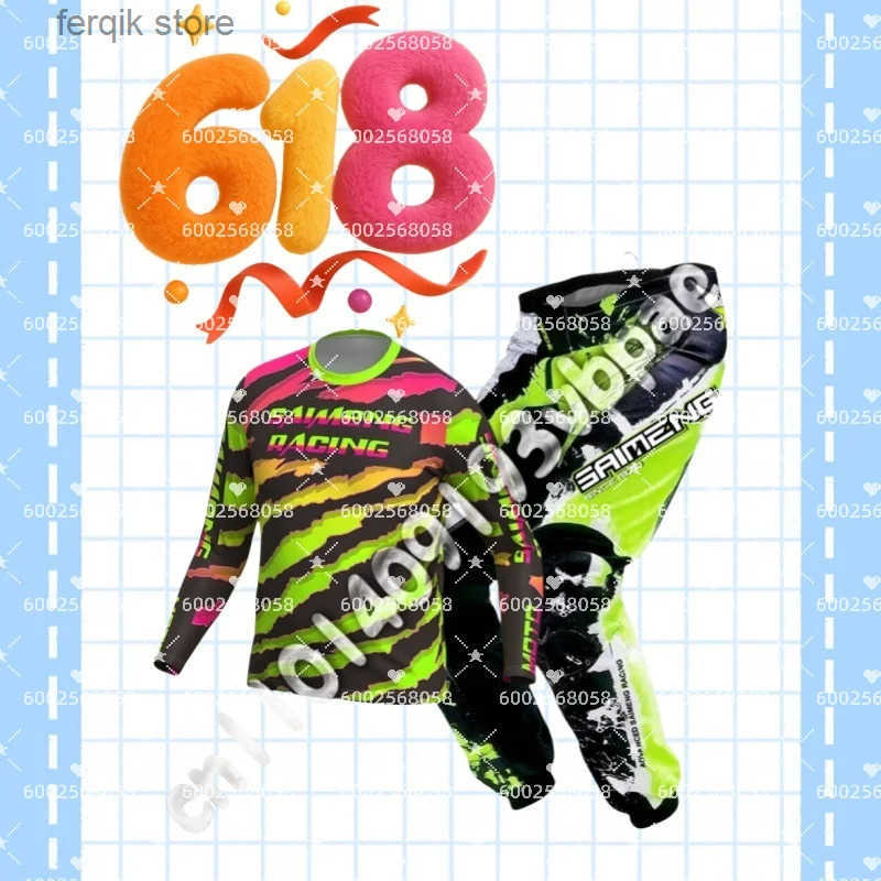 Motocross Jersey and Pants Kids Enduro Saimeng Gear Set Mx Jersey Pants Motorbike Clothing Mtb Racing Suit Off Road E S251031