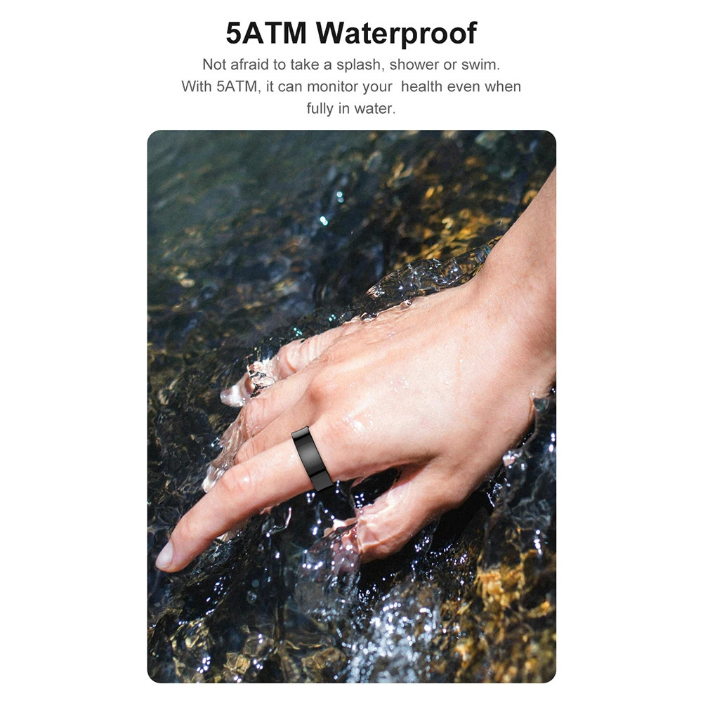 R09 Smart Ring Waterproof Body Temperature Health and Sleep Monitor Heart Rate Blood Oxygen Sleep Monitoring with Charging Case 250711
