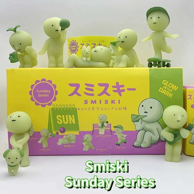 New Smiski Sunday Series Blind Box Anime Figure Glow In The Dark Model Doll Desktop Ornament Collection Decor Toys Birthday Gift X250715
