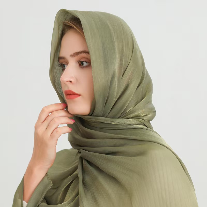 T1222 Spring and summer thin scarf solid color headscarf simple sun protection warm shawl silk scarf female scarf