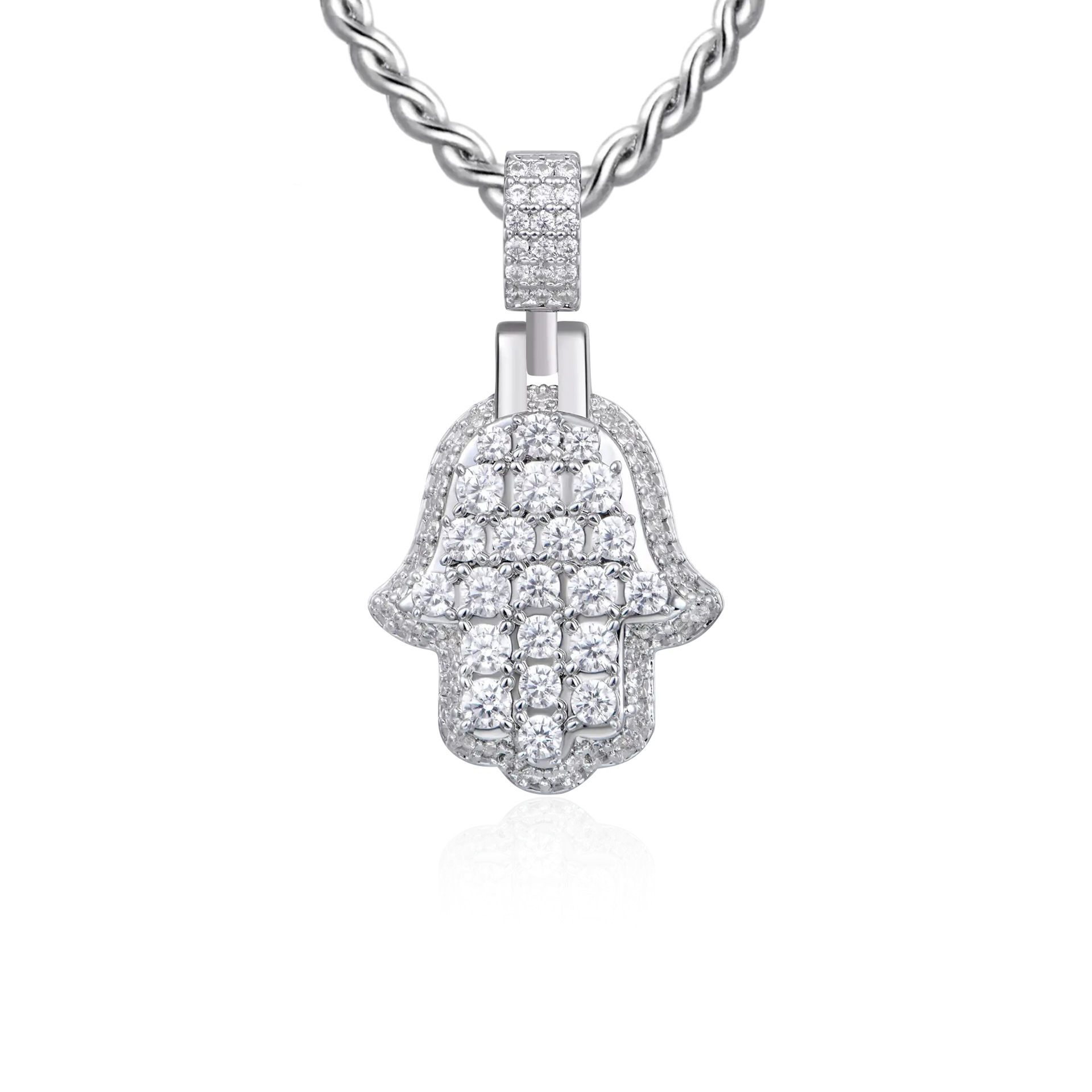 Luxury Jewelry Designer Jewelry Cross-border Palm Pendant Inlaid With AAA Zircon Exquisite Design Hip-hop Necklace Chain High-end European And America