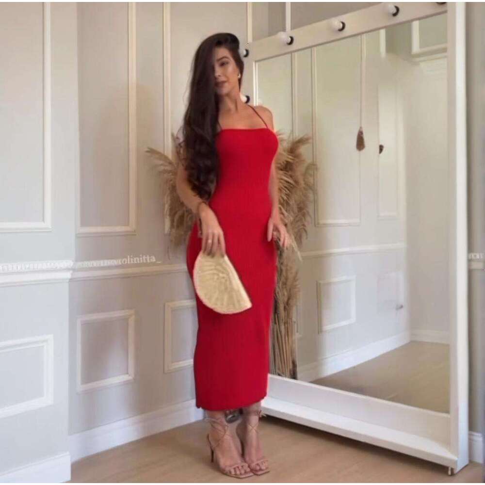 Summer New Knitted Sexy Color Block Fashion Vacation Beach Long Dress Women's Clothing B5