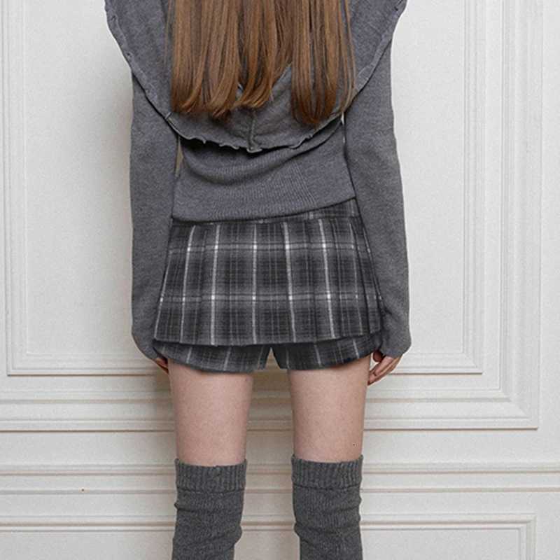 HEYOUN GIRL Preppy Style Women Plaid Printed Pleated Skirt Y2K Streetwear Vintage A-line Skirt With Shorts Under Korean Casual R250728