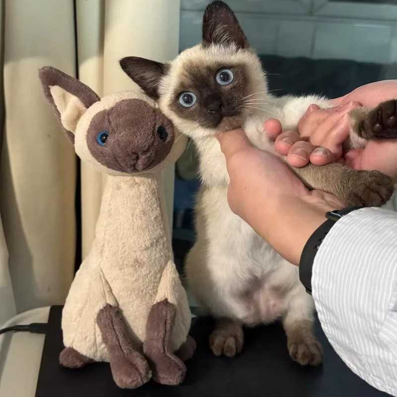 With tags Spot Siamese Cat Cute Plush Toy Baby Company Soothing Doll Give Friend Birthday Holiday Gift Stuffed Animal XJ250715