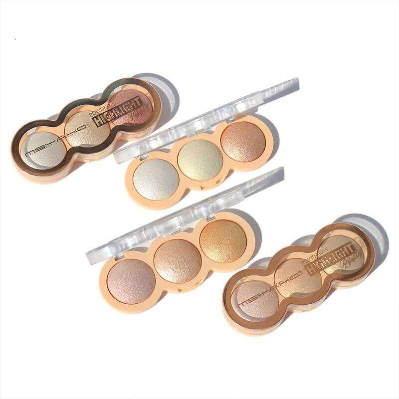 High Gloss Highlighter 3 Colors Baked Powder Brighten Contour Blush Waterproof Glitter Shimmer Fine Flash lasting Face Makeup X250715