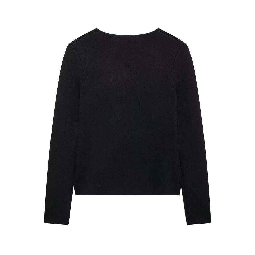 TRAFZAINS Spring And Autumn New Style Asymmetric Button Decorated Knitted Cardigan Jacket B5