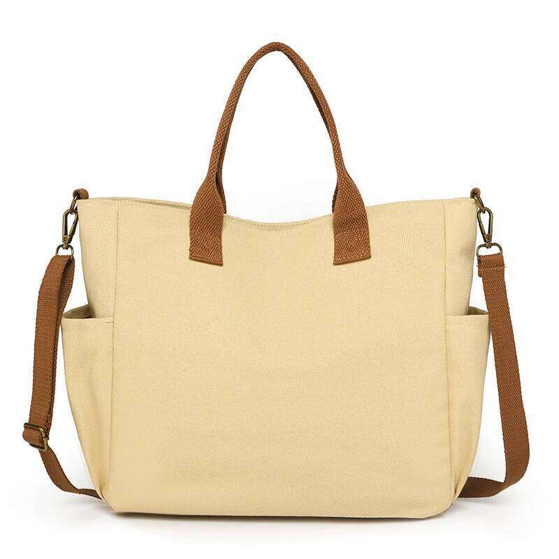 Women's Tote Bag Casual Canvas High Quality Shopping Female Crossbody Schoolbags Solid Shoulder Shopper Bags For Women Handbag