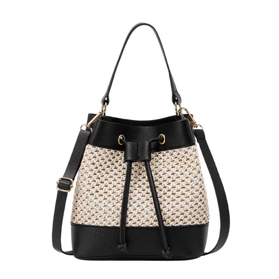 womens bag hollow bucket bag Korean version of womens crossbody bag girls single shoulder bag