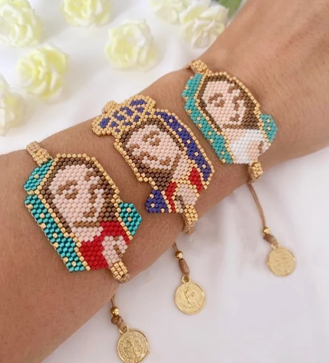 Handmade Religious Sacred Heart jesus virgin Charm Bracelet adjustable bracelet jewelry for women GIRL 250712