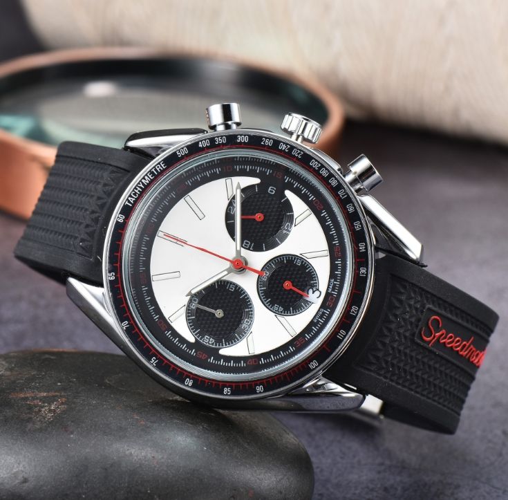Mens Speed master Watch Trend Quartz Calendar Waterproof Multi functional Fancy Round Stainless Steel Automatic Watch Gifts