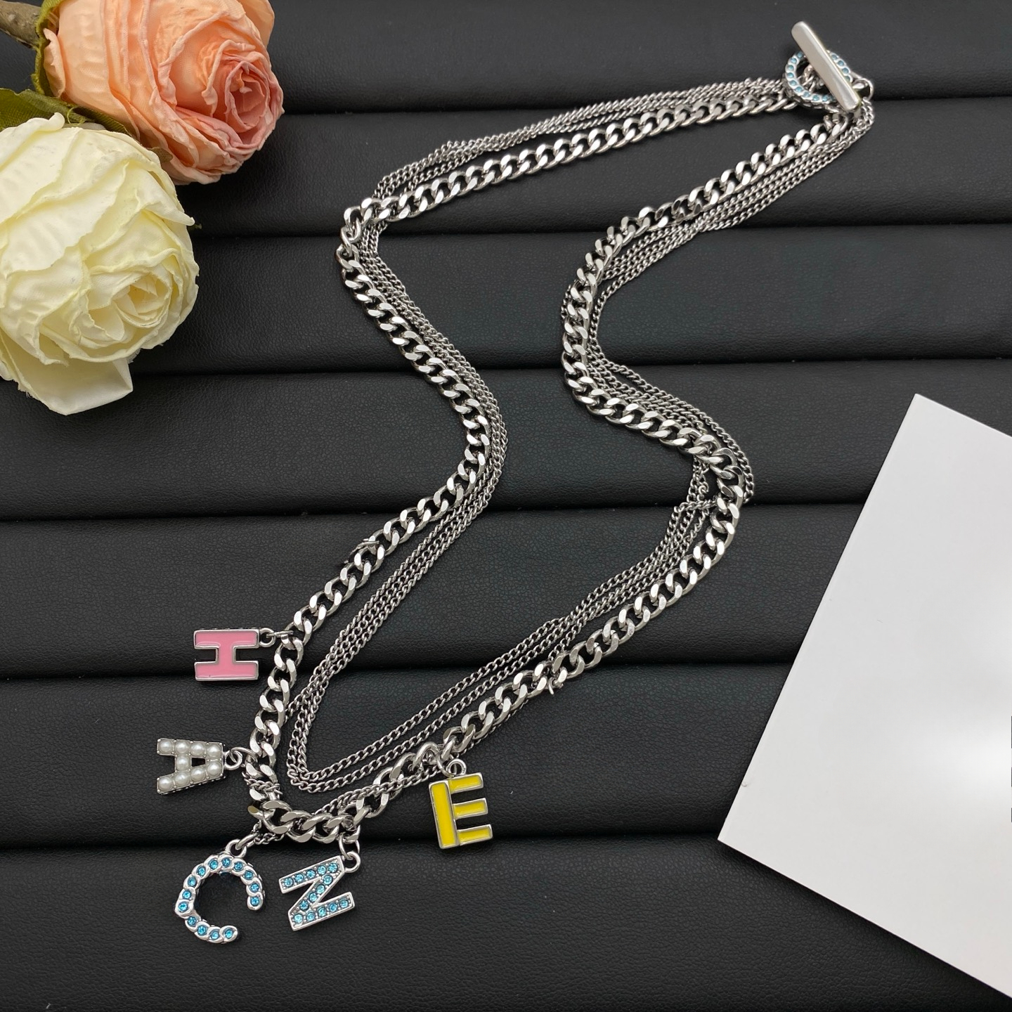 Fashion Necklace Multi-story Chain Letter Diamond Pendant for Womens Jewelry Designer High-Quality 18K Gold Wedding