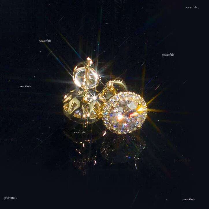 Fast Delivery 10K 14K Solid Gold wer Earrings Iced Out Round Brilliant Cut Vvs Moissanite Dia Fine Cluster Earring