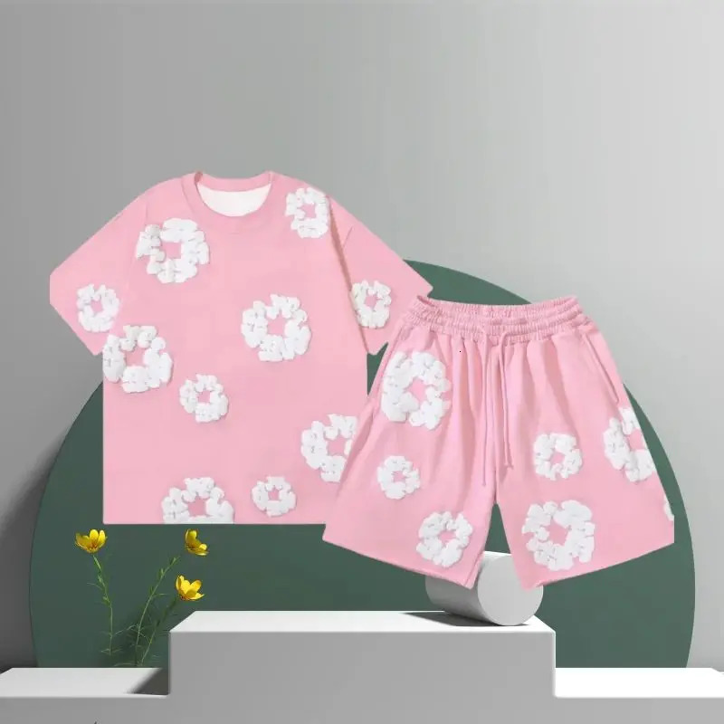 Summer 3D flower printed mens and womens quick drying sports shorts American set comfortablebreathable and casual mensshorts 250714