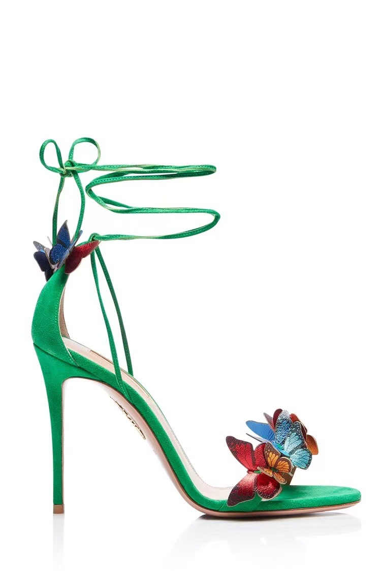 Butterfly Lure Cross Strap High Heel Sandals - Peep Toe Platform Ankle Wrap Roman Summer Heels (8cm/10cm, Multi Colors and Prints)