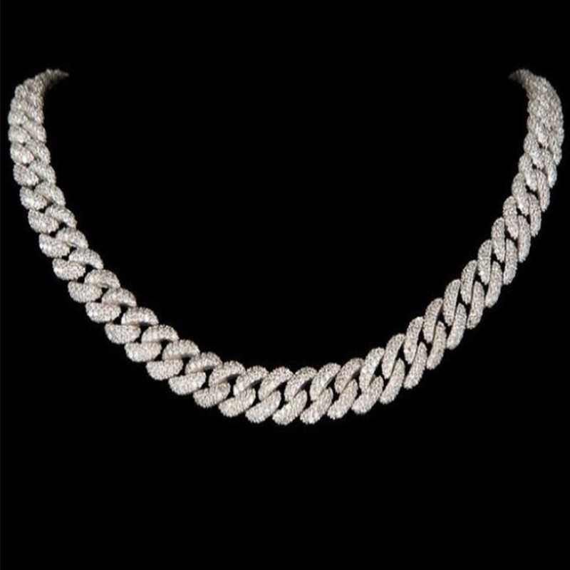 Luxury Jewelry Designer Jewelry Cross-border Chain Jewelry European And American Alloy Men And Women Full Diamond Personality Wave Necklace Factory Di