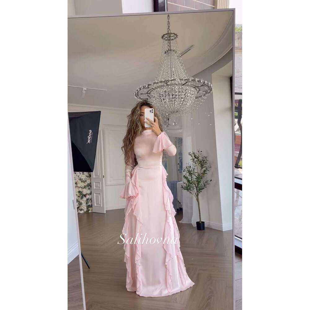 New Women's Fashion Lace Flared Sleeve Round Neck French Style Elegant Dress B5
