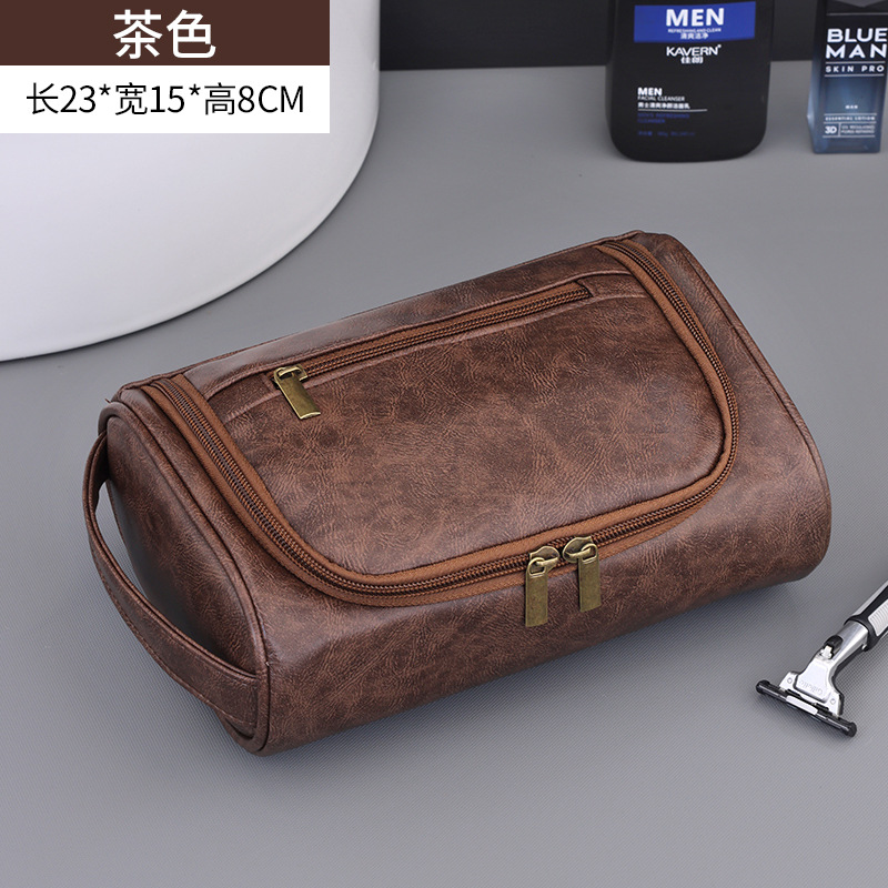 666-1New style portable PU men's cosmetic bag high-end