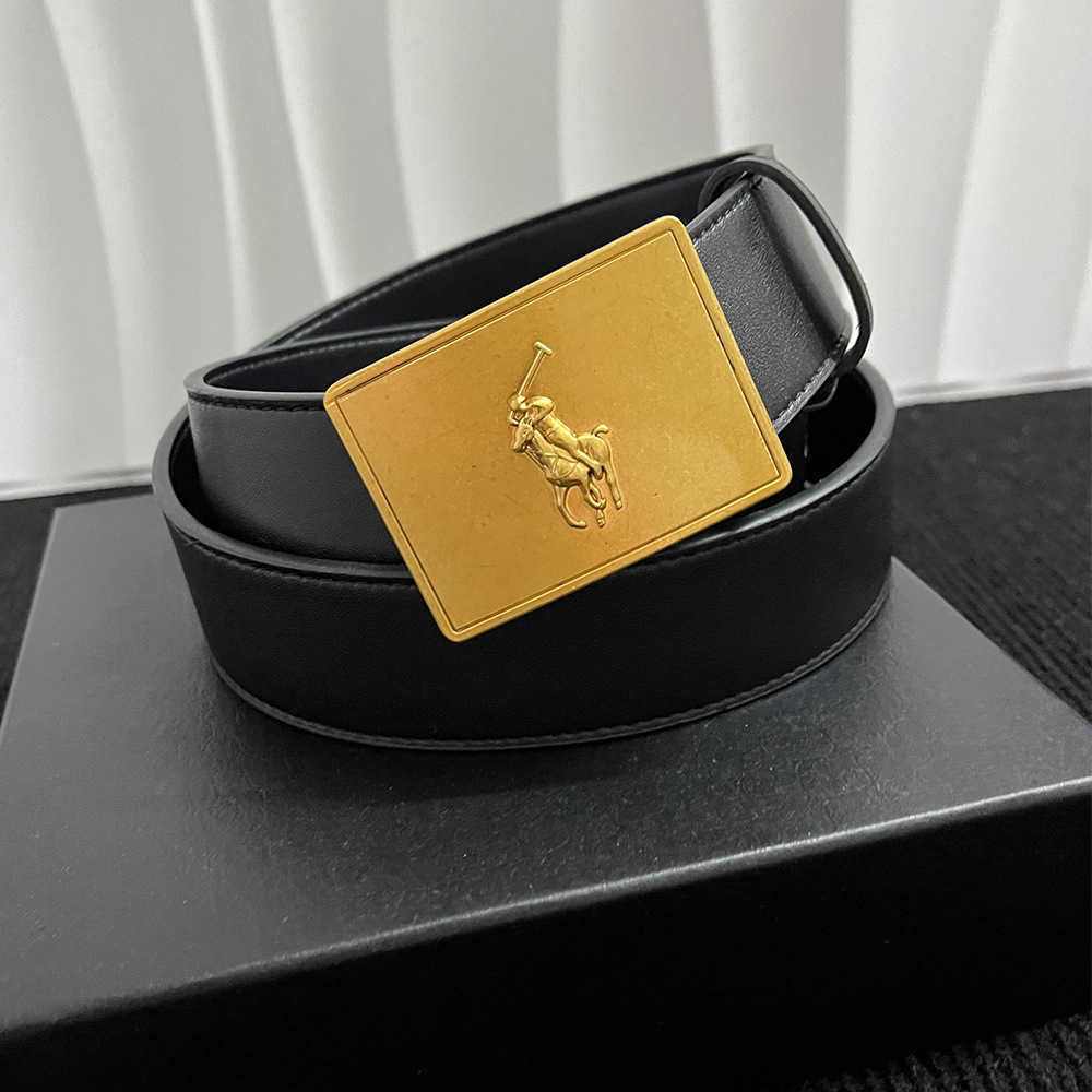 New Mens Belt High Quality Brand Alloy Buckle 4.0cm Width Polo Series Fashion Business Belt S25714