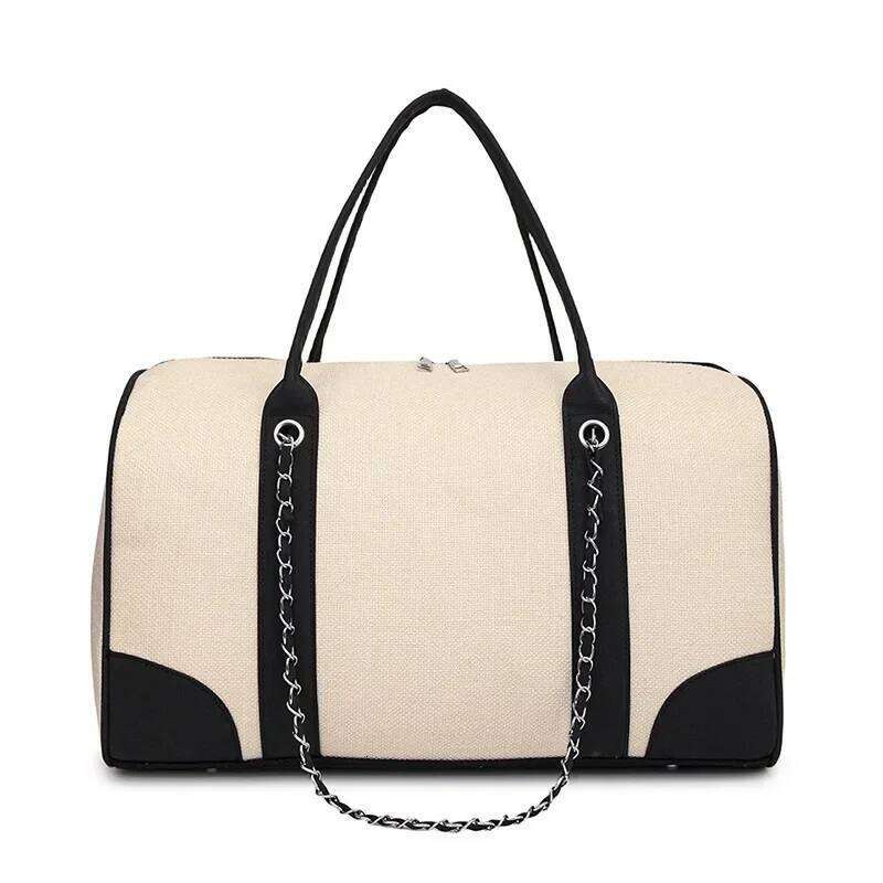 2025 New Commuter Travel Women's Large Capacity Canvas Handbags Simple Fashion Shoulder Chain Tote Bag