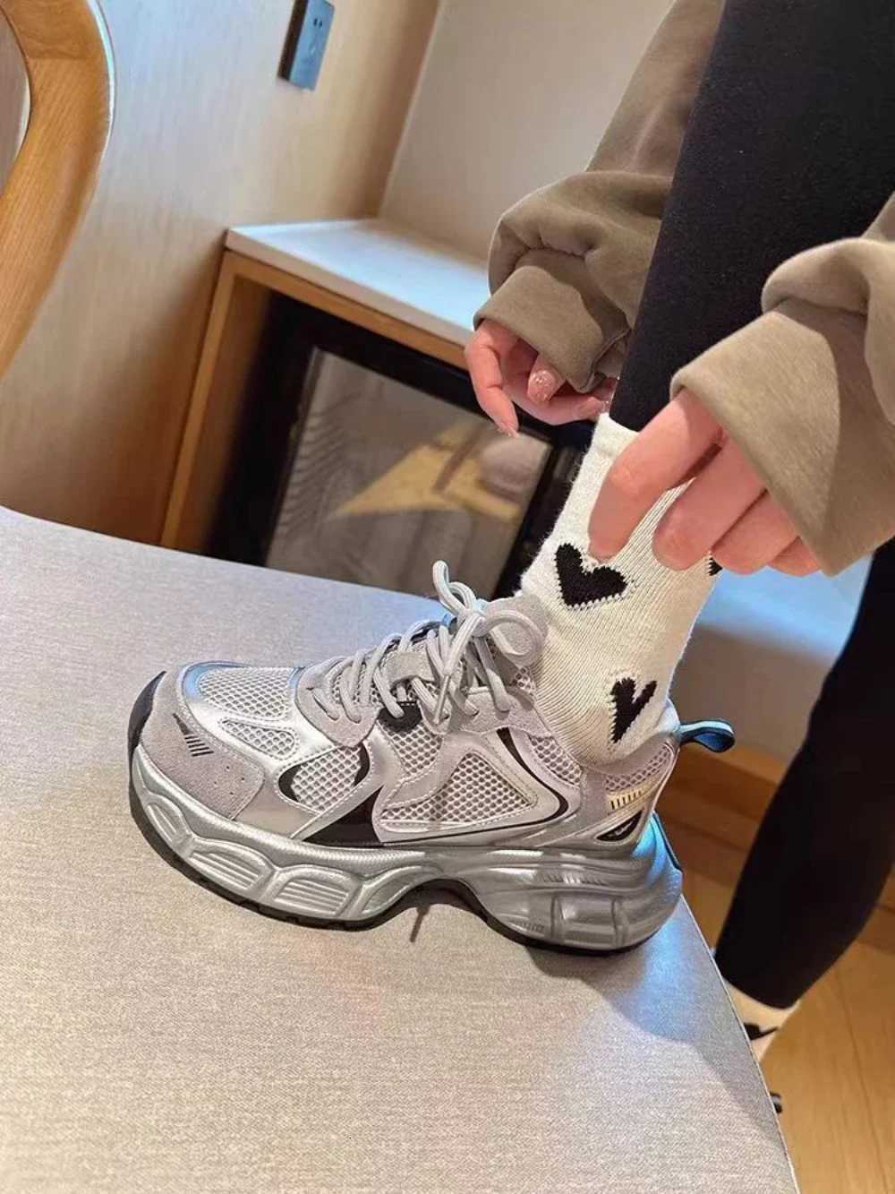 Lace Up High on Platform Ladies Footwear Casual Fashion 2025 Womens Shoes Comfortable and Elegant New Arrival Vulcanized Shoe Z250715