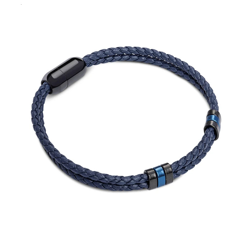 MOONLIGHT Accessories Double layer Bracelet Mens Fashion Gift Black Genuine Leather Bracelets Years Surprise Gift 250712