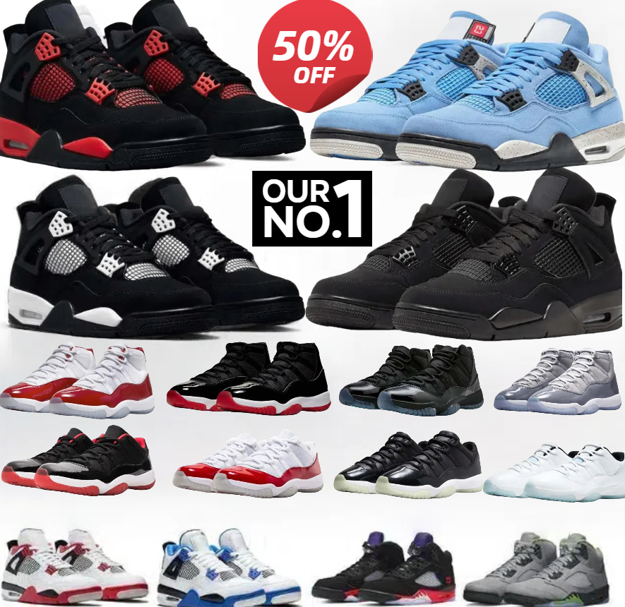 Men Designer Shoes 4s Basketball Shoes 11s Cherry High Black Cat Military Sail Red Thunder White Oreo Cool Grey Red Sneakers Blue University Outdoors Sneakers
