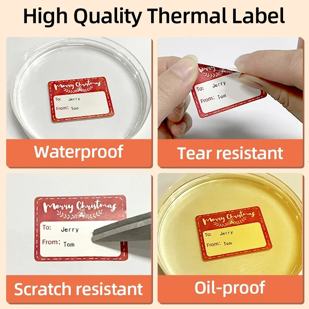 690pcs 3 Rolls Label Sticker for Phomemo M110 M200 M220 Self-Adhesive Direct Thermal Labels Printer Waterproof Label Paper 250715