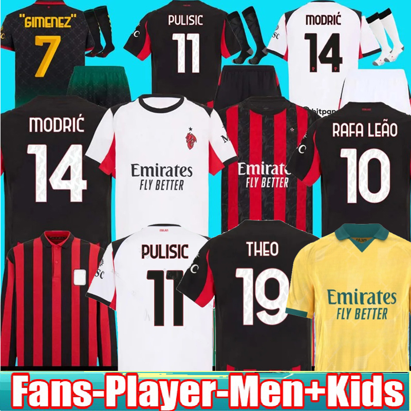3XL 4XL 2025 2026 MODRIC PULISIC RAFA LEAO 125-Year Anniversary soccer jerseys 25 26 LOFTUS-CHEEK Gimenez football shirts THEO Men Kids Kit Milans uniforms