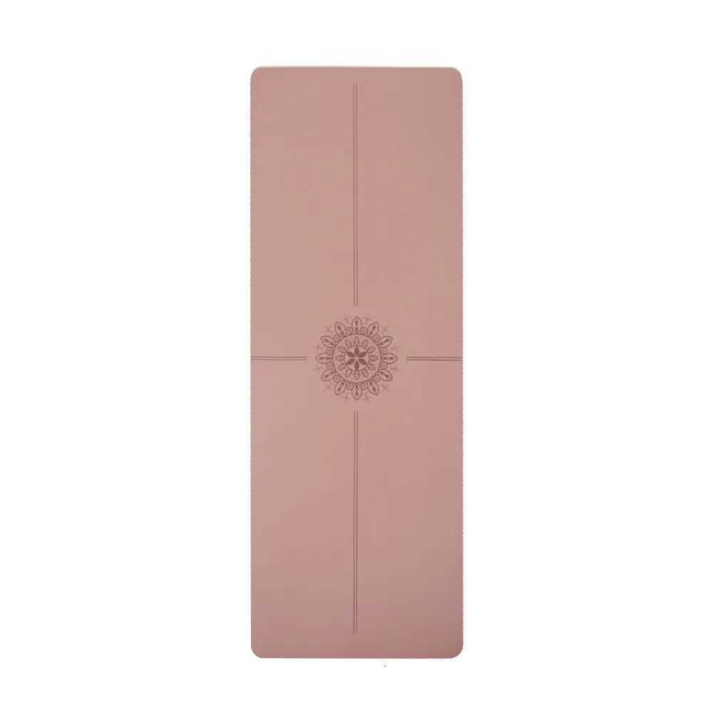 Eco Friendly Natural Oval Shaped Arch Custom Nude Beige Color PU Travel Yoga Mat Non Slip Rubber Yoga Mat CustomXJ250714