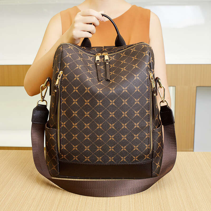 Women's 2024 New Printed Outdoor Travel Casual Backpack Large Capacity Anti-Theft Shoulder Bag