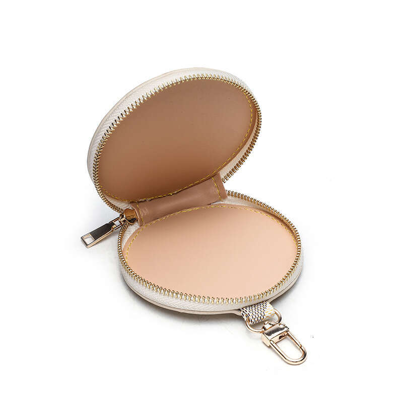 Pattern Keychain Purse High-end Mini Round Coin Pendant Small Bag