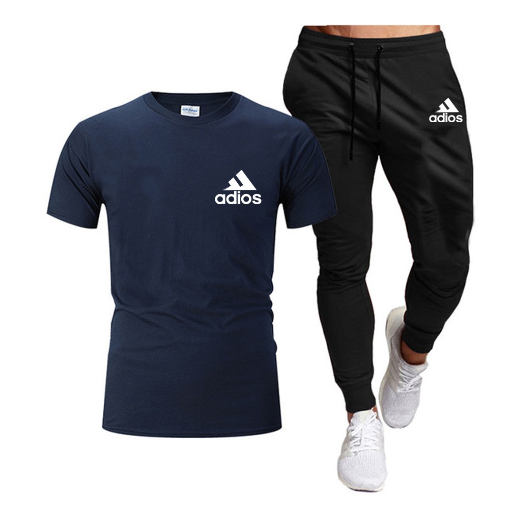 Men's Tracksuits T-shirt And Pants Set Running Fashion Printed Short Sleeved Gym Sports 2025 Summer Item