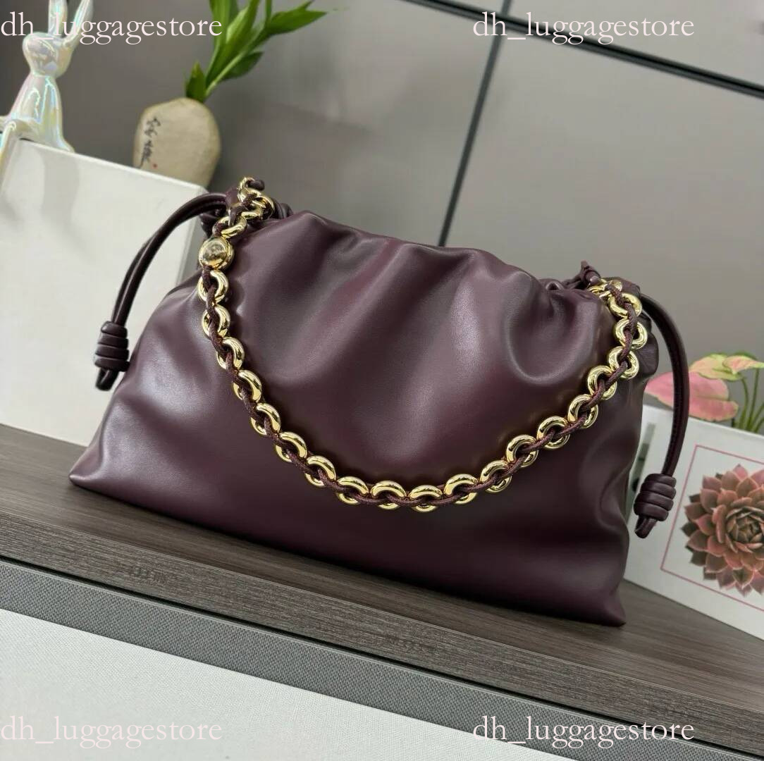 Luxury Designer Flamenco Bag Shoulder Bag Crossbody Handbag Women's Sheepskin Soft Genuine Leather Detachable Strap Drawstring Handbag 12A Quality Designer 8b8