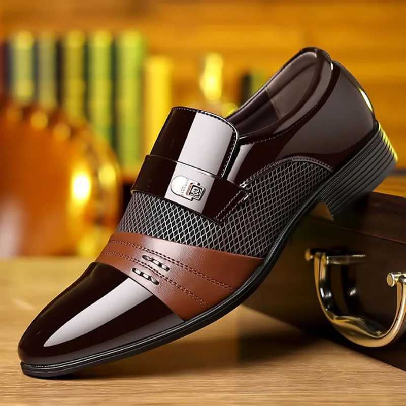 Vintage Mens Leather Shoes Luxury Brand Pointed Business Dress Work Shoes Wedding Shoes for Men Formal Shoes Men Plus Size Y250715