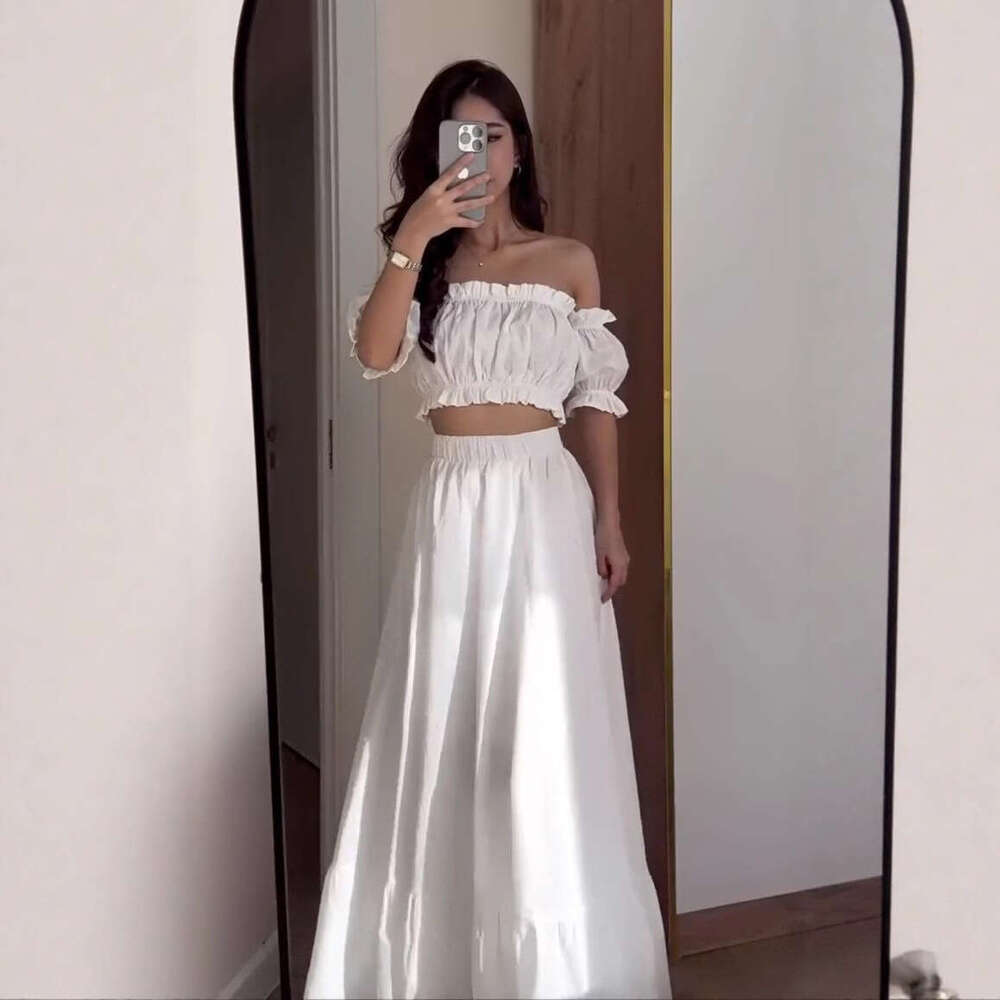 Summer New Women's Solid Color Elegant Fashion Skirt Set B5