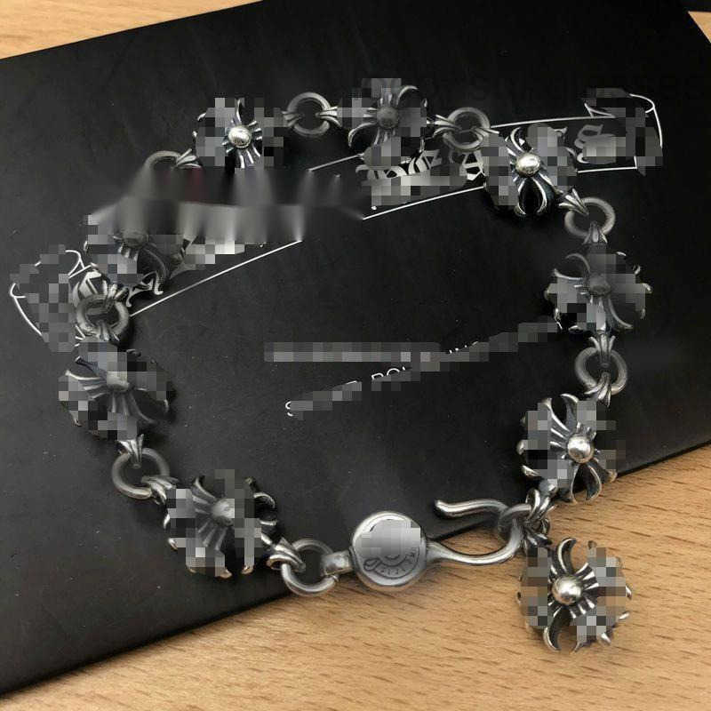 Designer Fashion Cross Bangles Designer Chromed S925 Thai Silver Classic Unisex Bracelet High quality Heart Hip hop Vintage Cross Dice Detail women men Accessory je