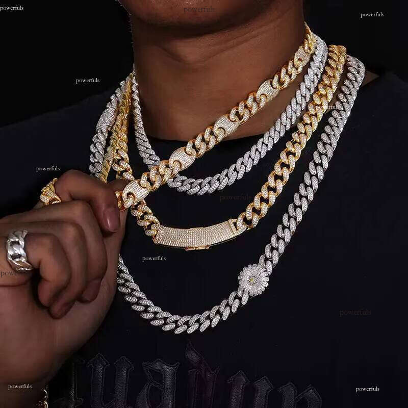 Direct Factory Price Iced Out 10mm Gold Plated Sterling Sier VVS Moissanite Dia Miami Cuban Lin Chain Necklace