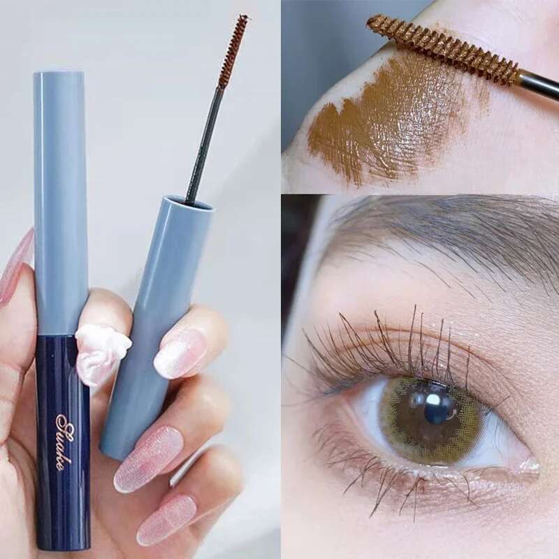 Ultra-fine Curl Thick Lengthening Eyelash Waterproof Non-sdge Brown Natural Curling Fine Brush Mascara Makeup X250715