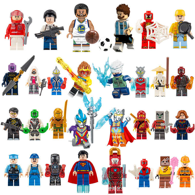 8 Superhero Ninja PUBG Pixel World Building Blocks Figures Educational Assembly Toys