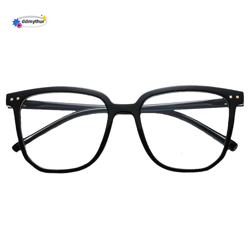 2024 New Trendy Anti-Blue Light Korean Style Women's Natural Look Large Square Slimming Frame Men's Non-Prescription Glasses ddmythur