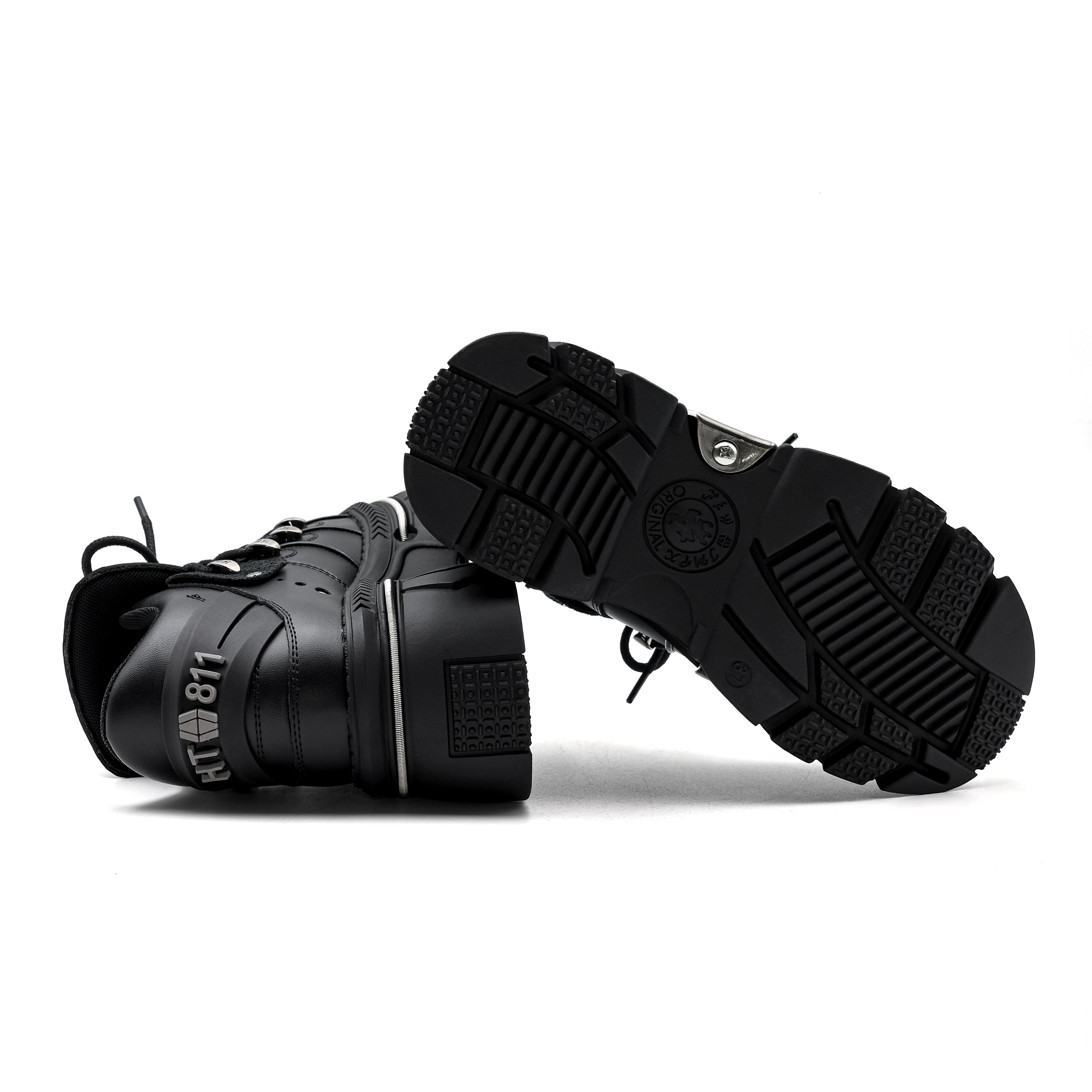 Gothic Dark Single-Piece Womens Small Heels Summer Edition with Comfortable Thicker Soles