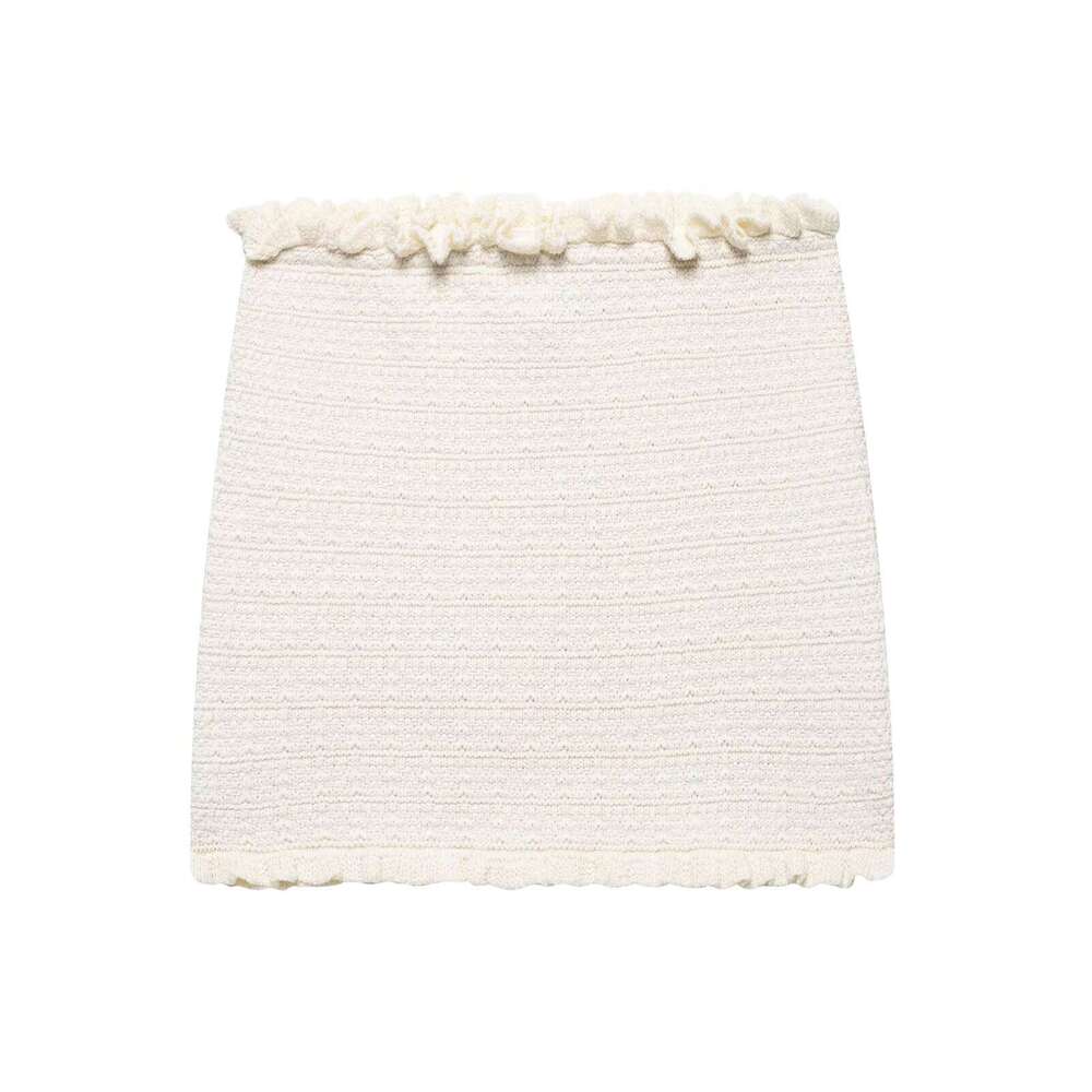 TRAFZA Style Women's Knitted Off-Shoulder Tube Top And Skirt Set B5