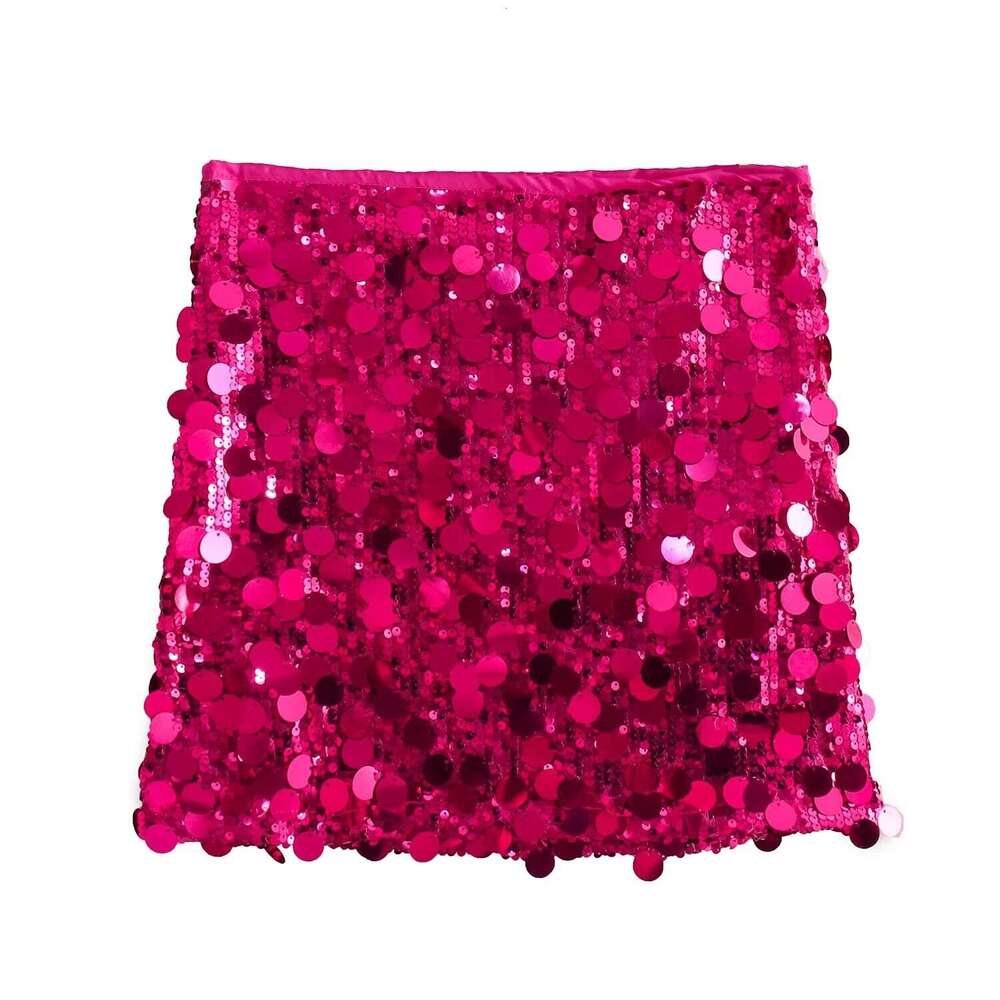 TRAFZA Winter New Style Sexy A-Line High Waist Bodycon Sequin Mini Skirt For Women B5