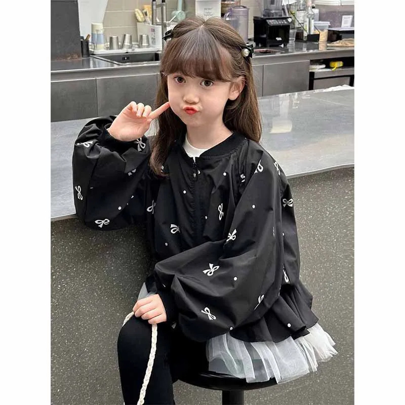Girls Clothes Coat Childrens Bowknot Jacket Princess Tunic Spring Fashion Cardigan Kids Baby Autumn Casual Windbreaker 250715