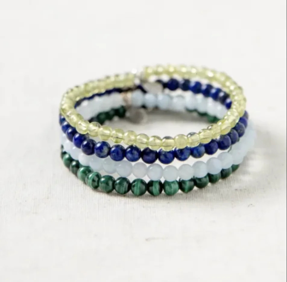 Ruberthen 12 Zodiac Series Bracelet Set 4 MM Mini Natural Gemstone Jewelry 250711
