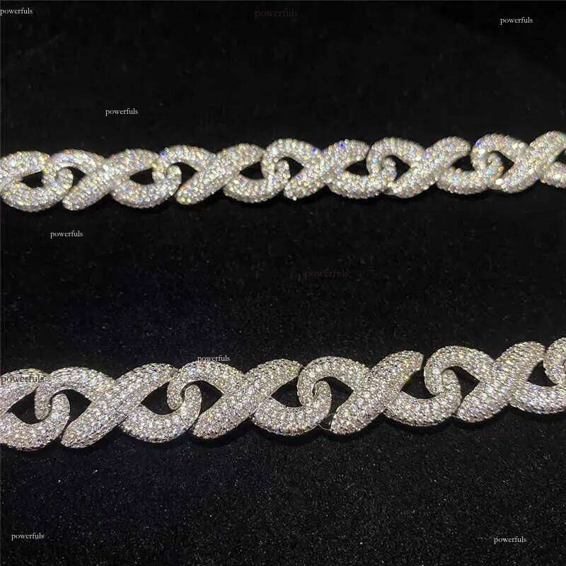 Iced Out Moissanite Cuban Link Chain Classic Box Clasp Hip Hop Men Jewelry Gold Necklace Bling Dia Chains