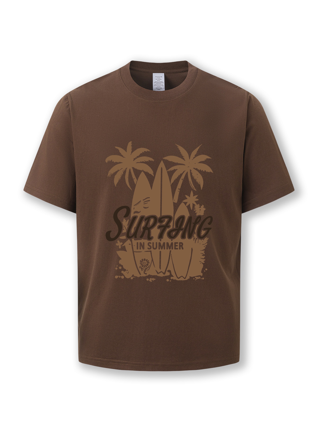 Men's summer casual short-sleeved cotton T-shirt, summer round-neck top with letter pattern design