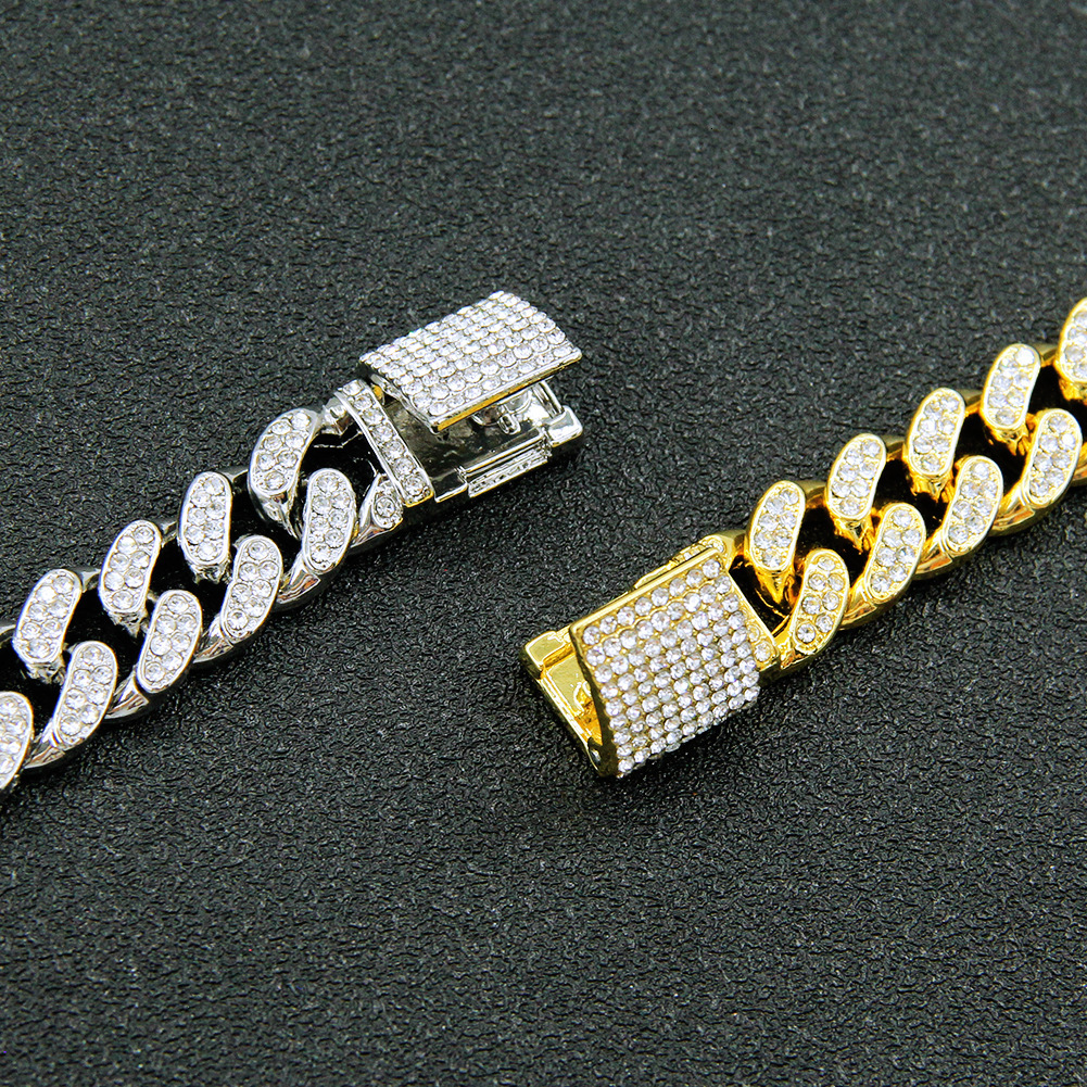 Luxury Jewelry Designer Jewelry European And American Hip-hop Full Diamond Exaggerated Chain Necklace Jewelry For Men, Dominant Heavy Craft Miami Big 